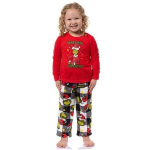 Dr Seuss The Grinch Dear Santa I Can Explain Toddler Holiday Fleece Pajama Pants